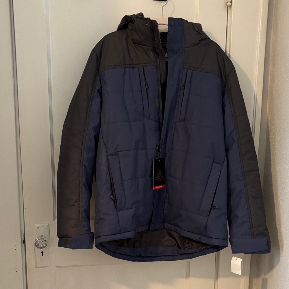 Zeroxposur Men's Blue and Gray Winter/ ski Jacket Size XL NWT